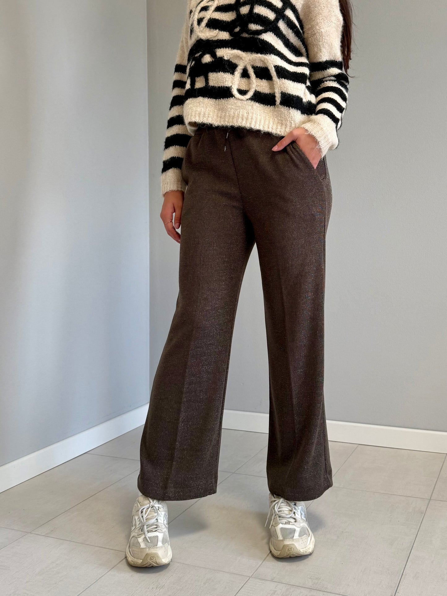 Pantaloni in Maglia con Lamè