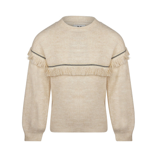 Maglione con Frange Beige da Bimba Koko Noko Q52943-37