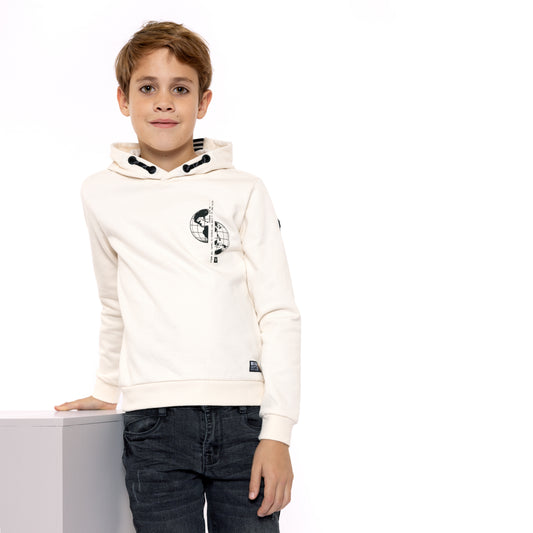 Felpa con Cappuccio Bianca No Way Monday Q52236-1
