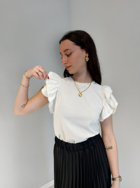 Maglietta Bianca con Perle