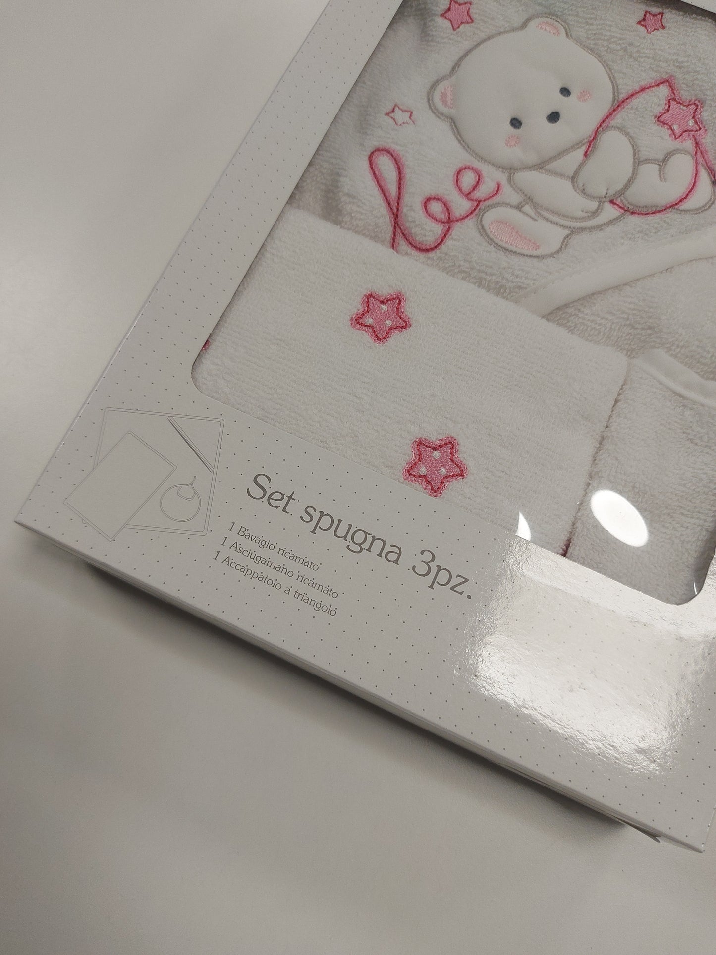 Set 3 Pezzi in Spugna Rosa