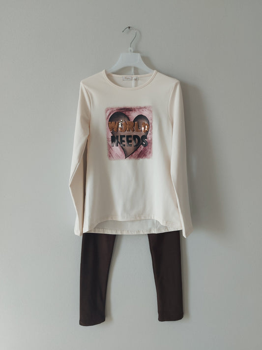 Completo Maglietta e Leggings Felpati