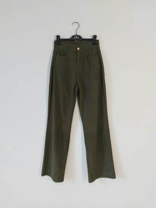 Pantalone a Coste e Vita Alta Verde Militare