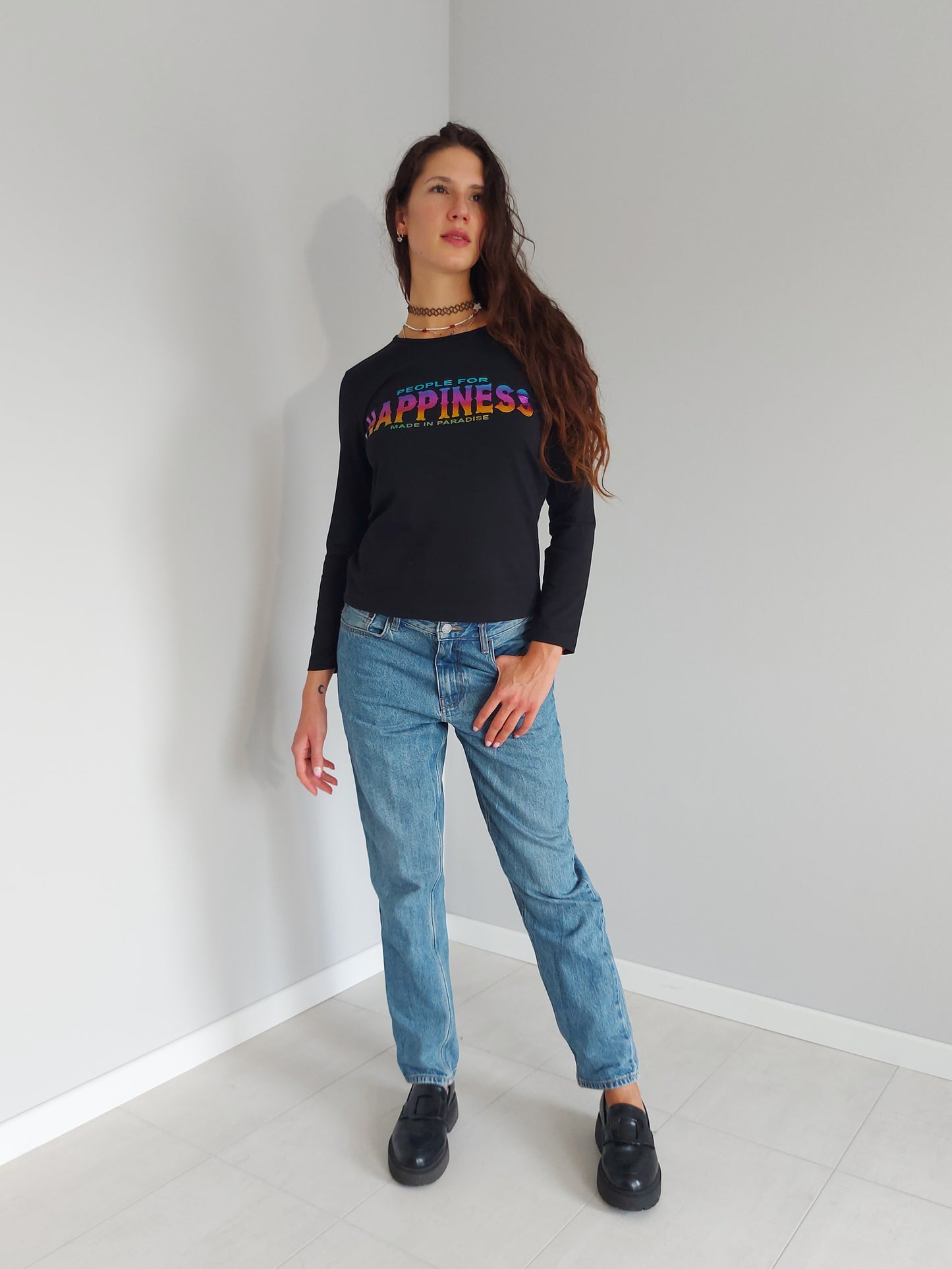 T-shirt Maniche Lunghe Happiness