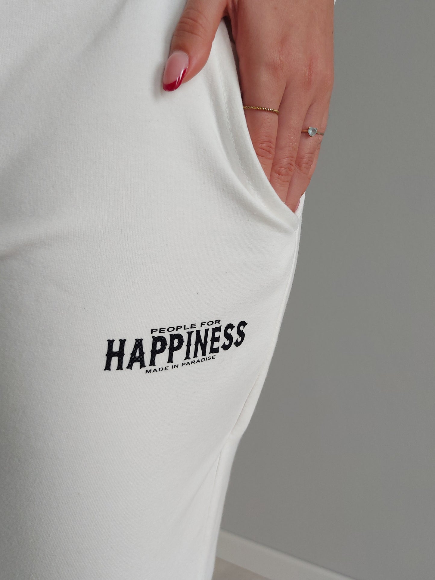 Pantaloni Joggers Bianchi Heppiness