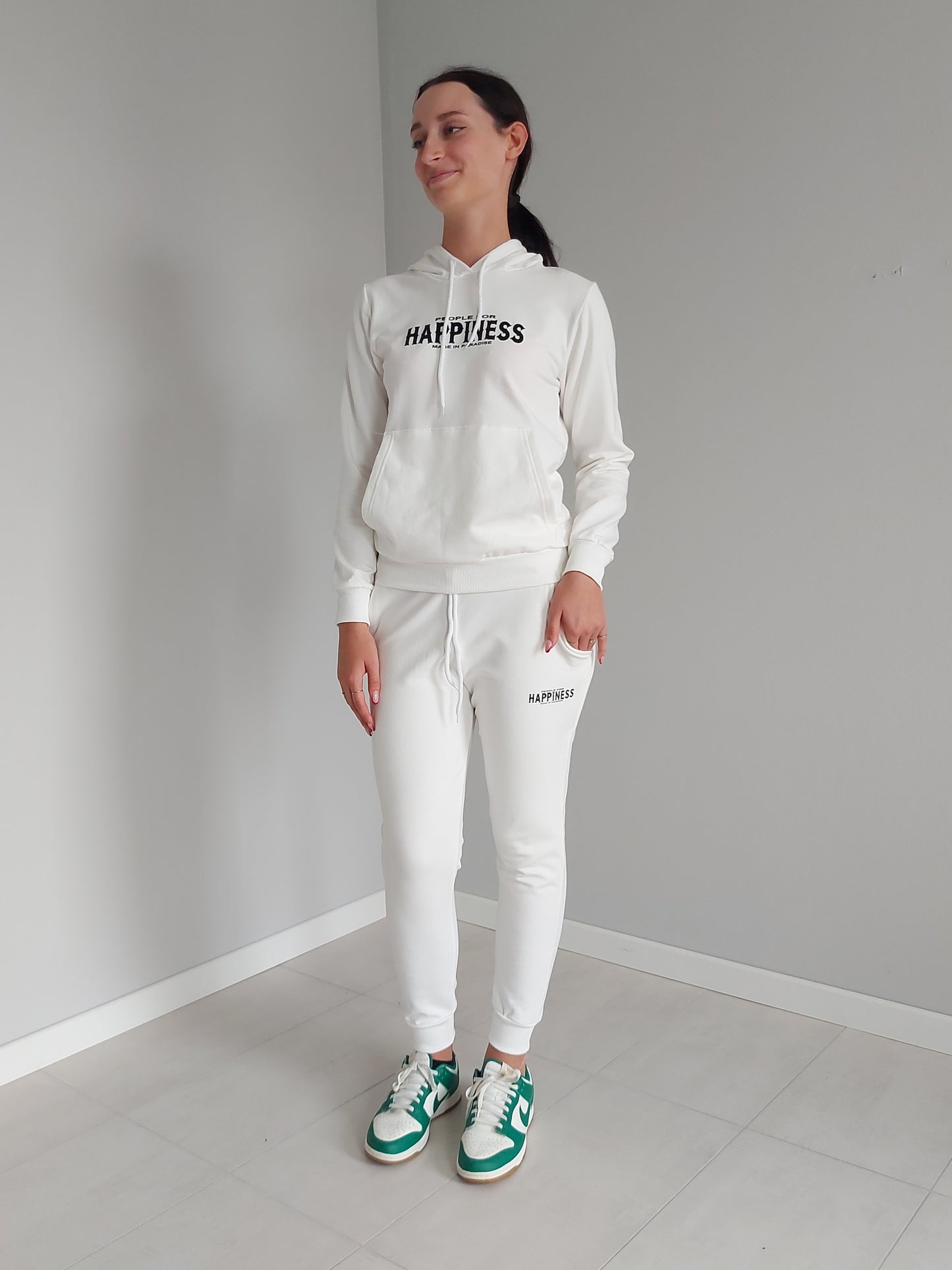 Pantaloni Joggers Bianchi Heppiness