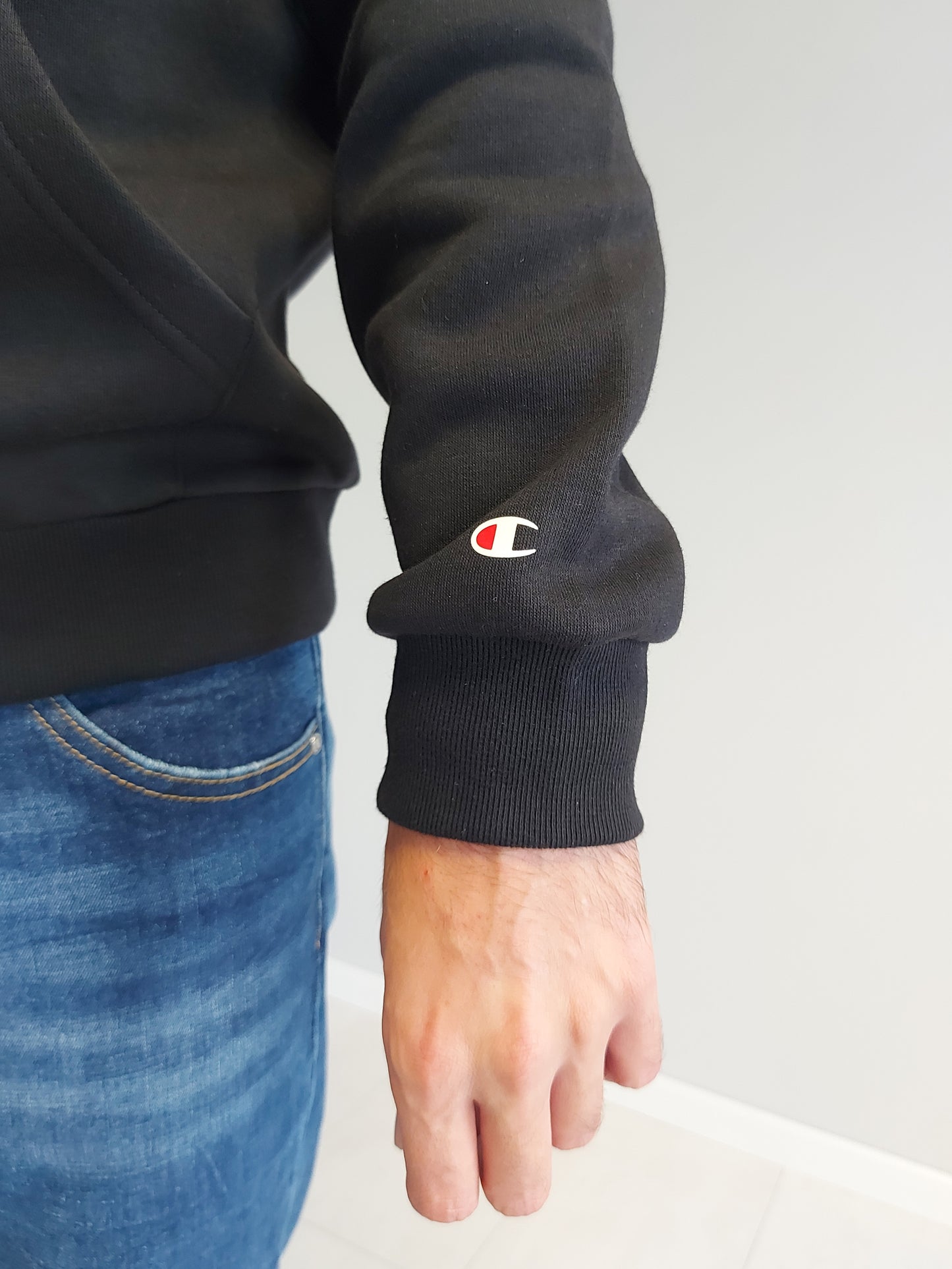 Felpa con Cappuccio Nera Champion BASE-1