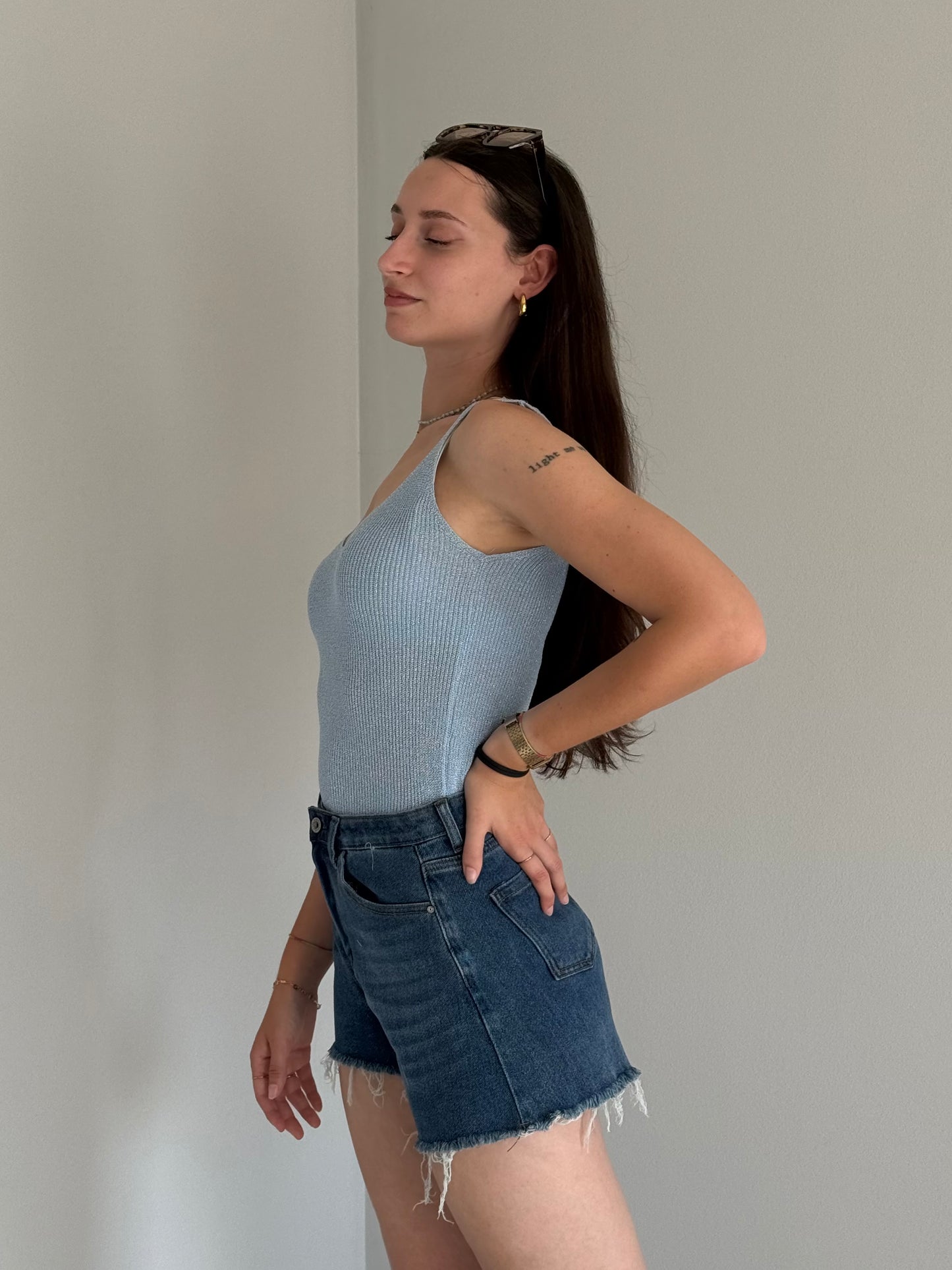 Short in Denim Scuro da Donna