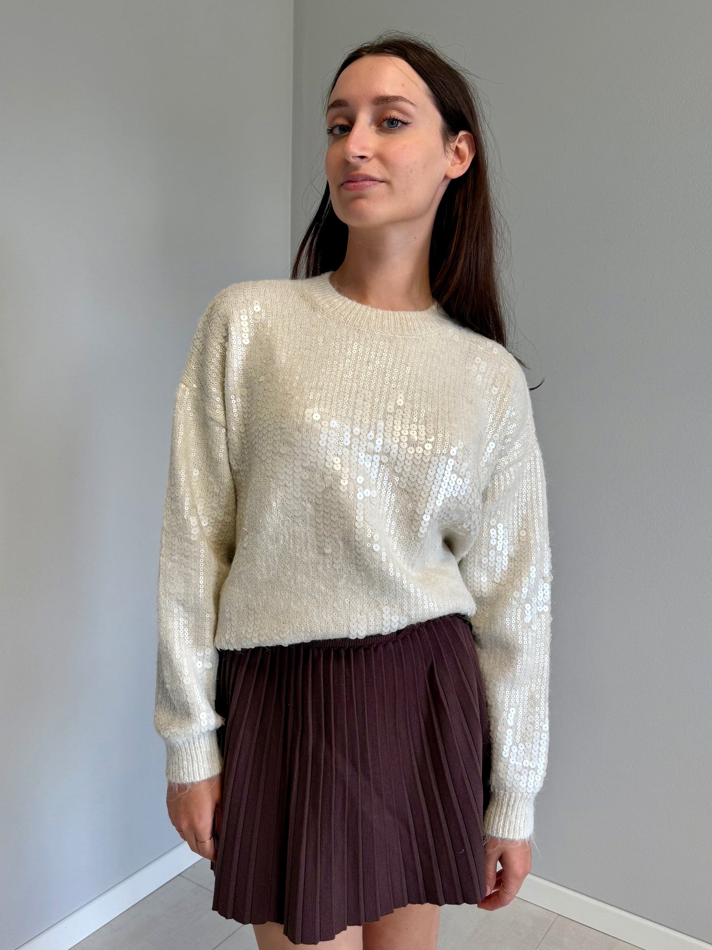 Maglione Panna con Paillettes