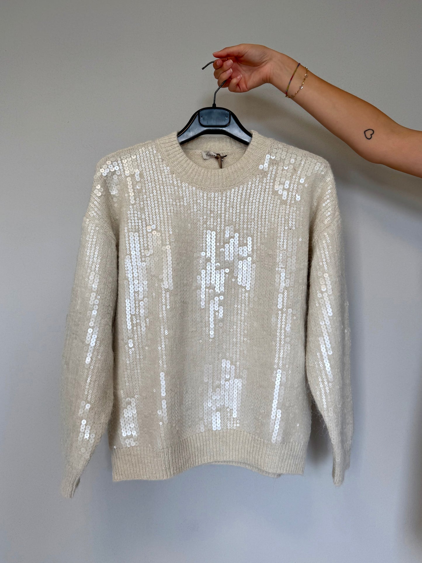 Maglione Panna con Paillettes