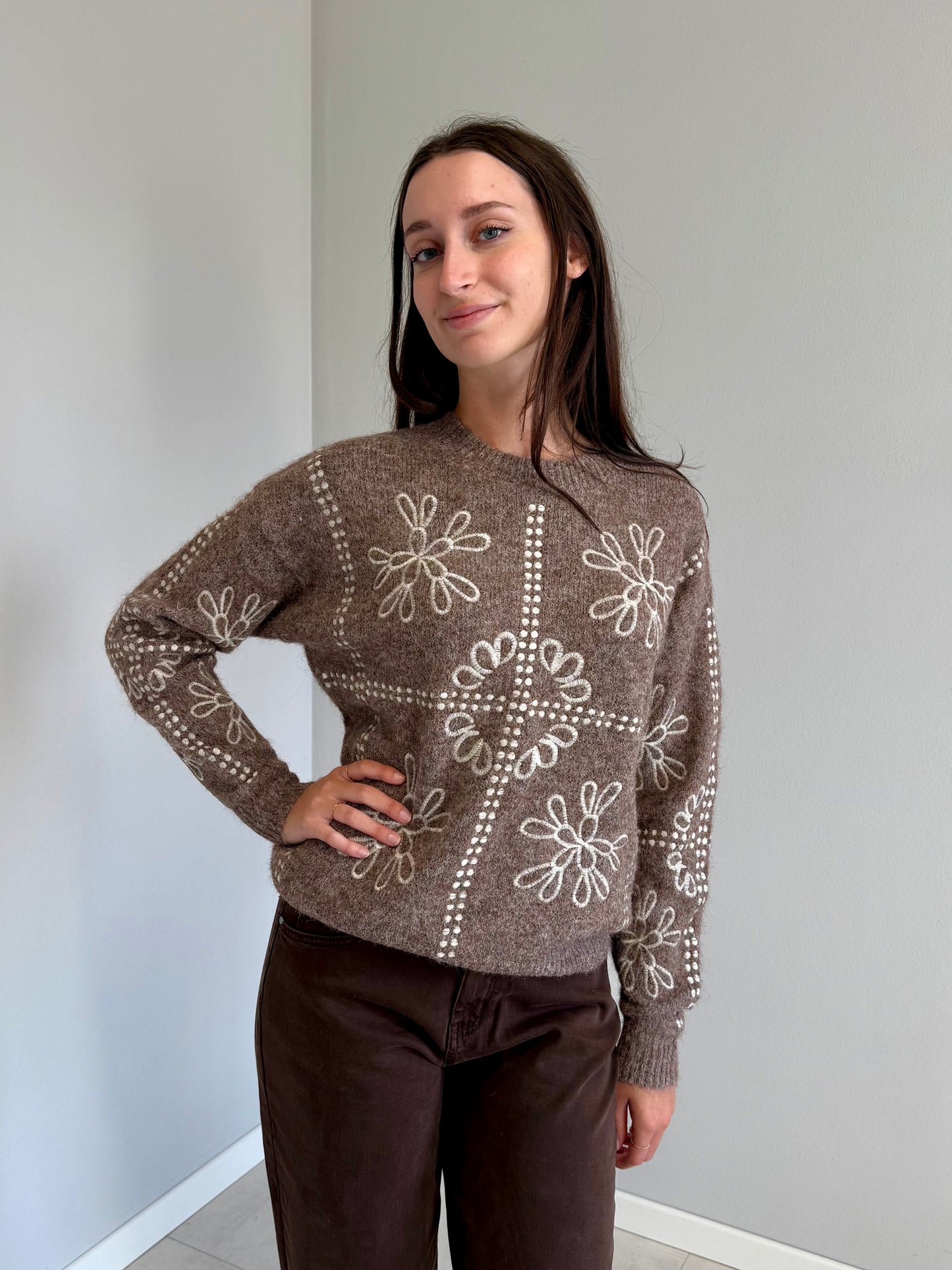 Maglione in Lana Ricamato