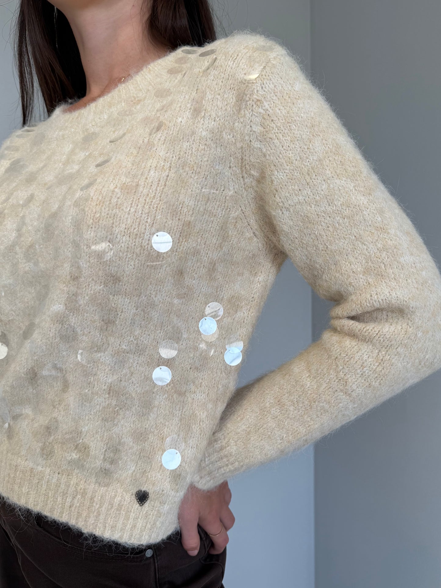 Maglione Panna con Paillettes