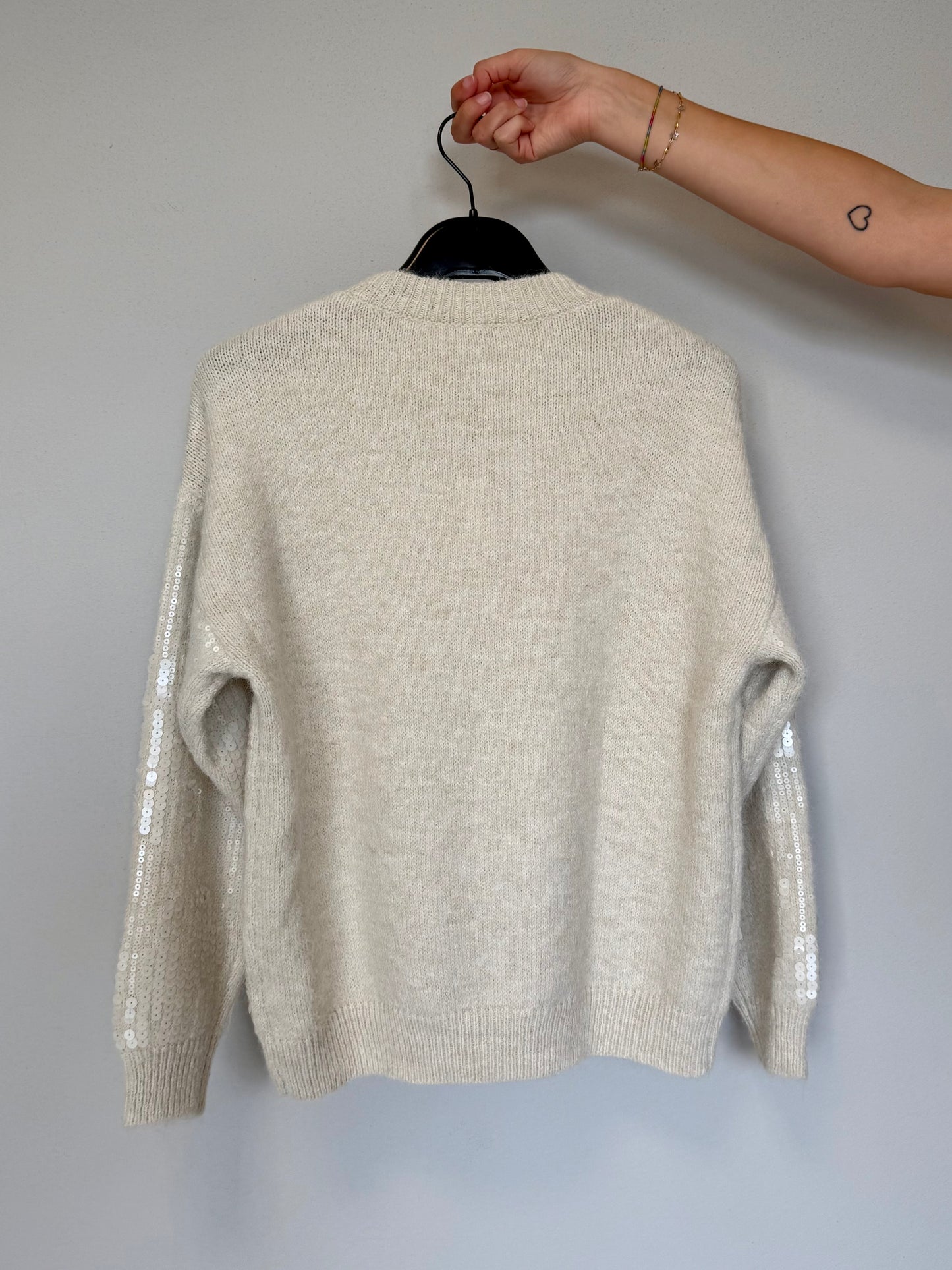 Maglione Panna con Paillettes