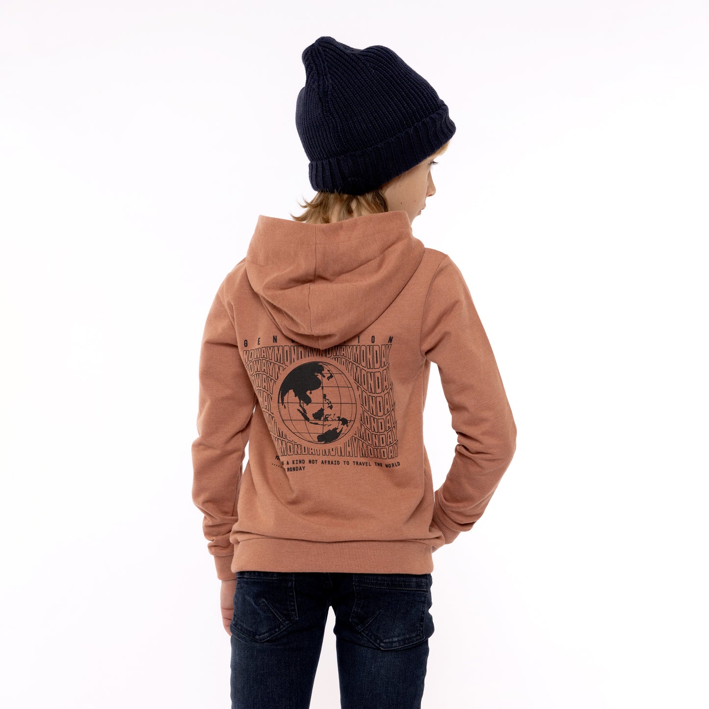 Felpa con Cappuccio Sportiva da Bimbo No Way Monday Q52241-1