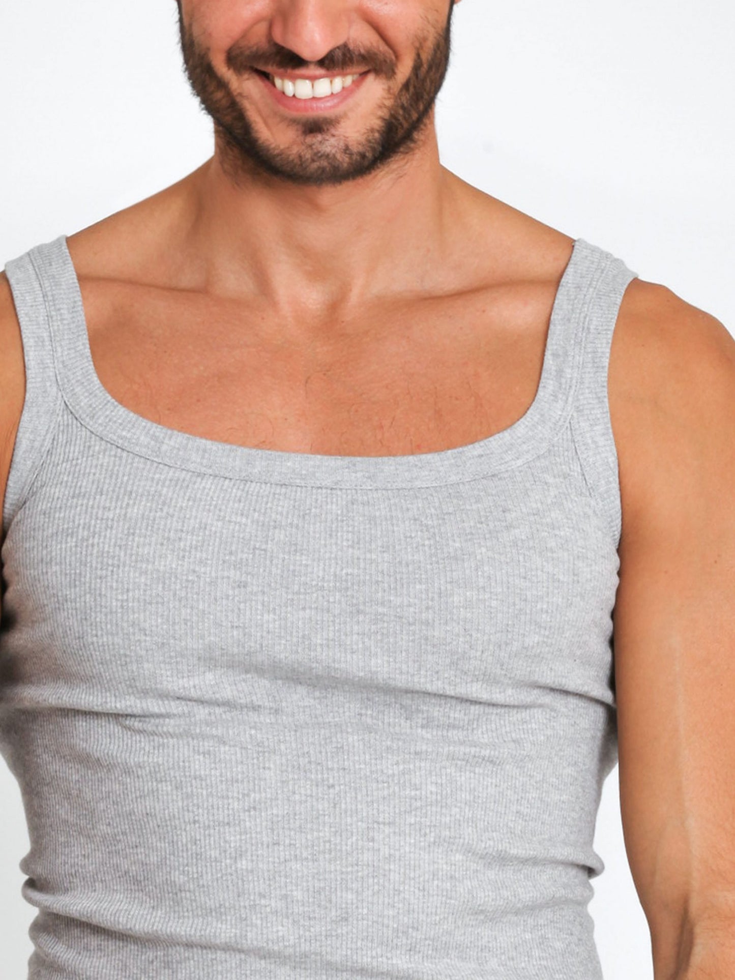 Canottiera a Coste Uomo Basic Cotton 901