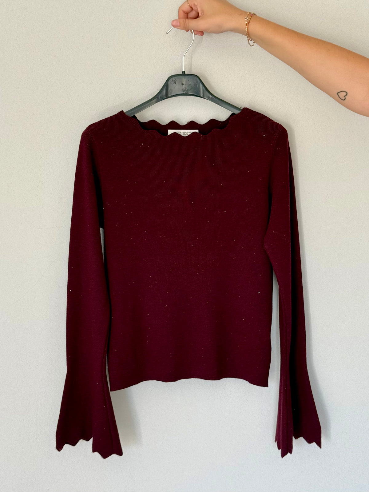 Maglione Bordeaux con Paillette