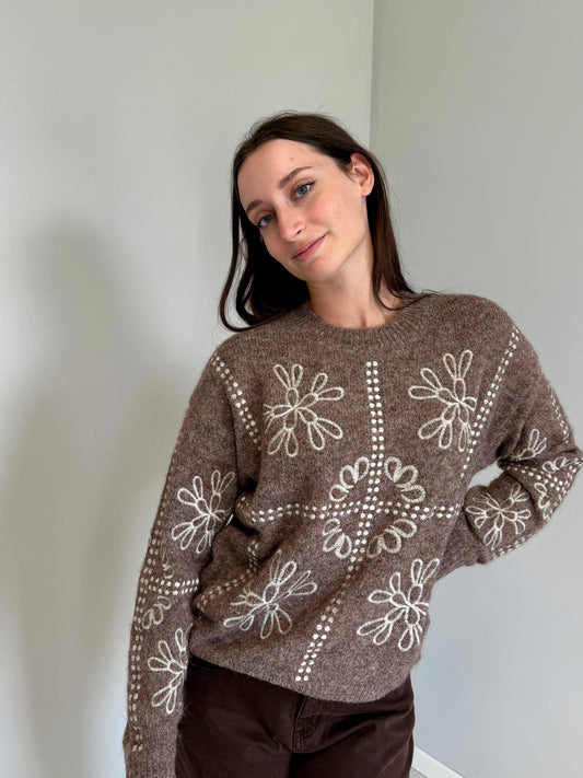 Maglione in Lana Ricamato