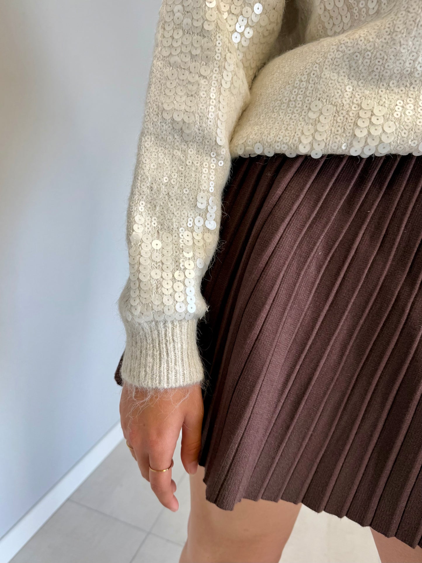 Maglione Panna con Paillettes