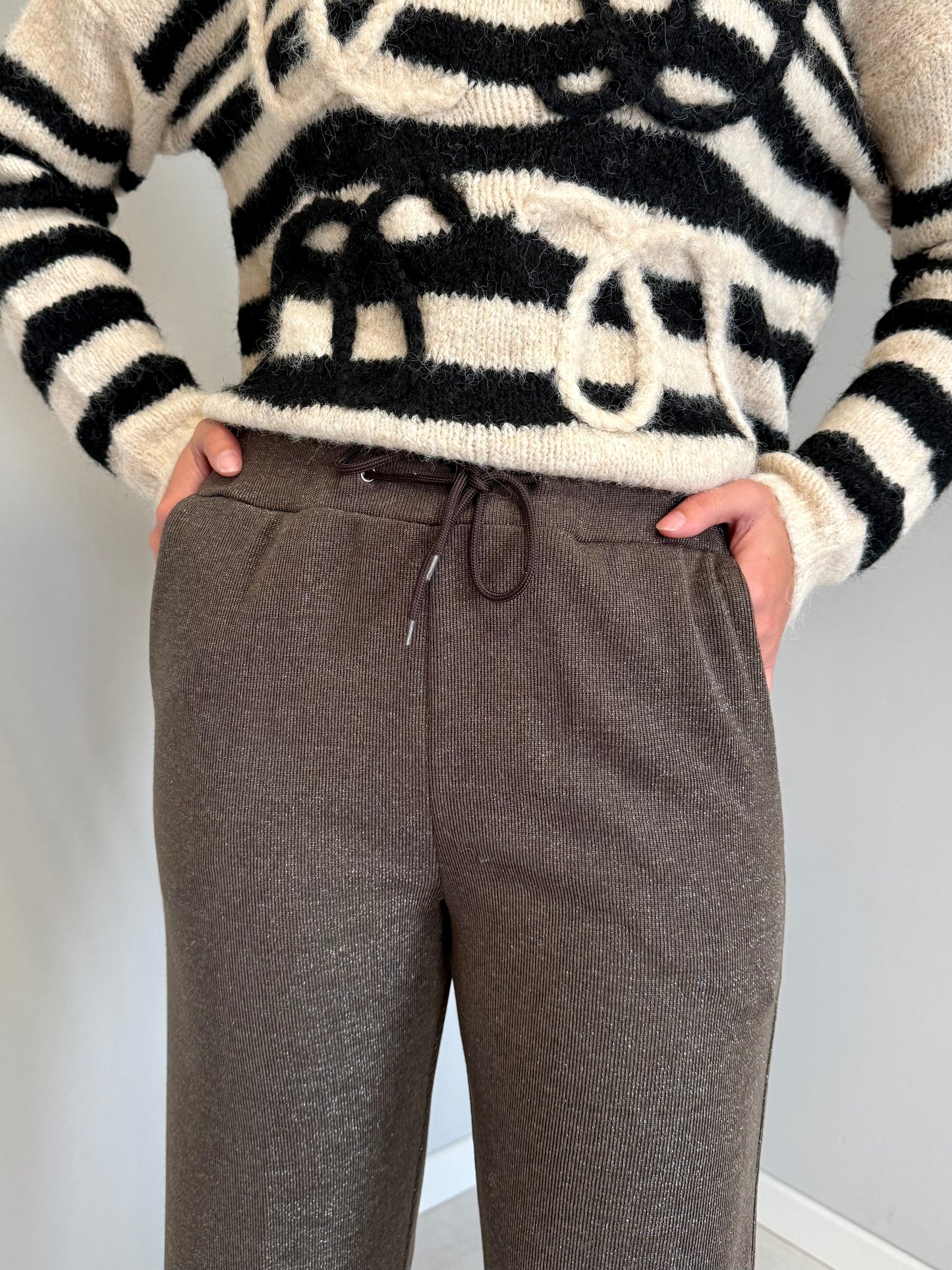 Pantaloni in Maglia con Lamè