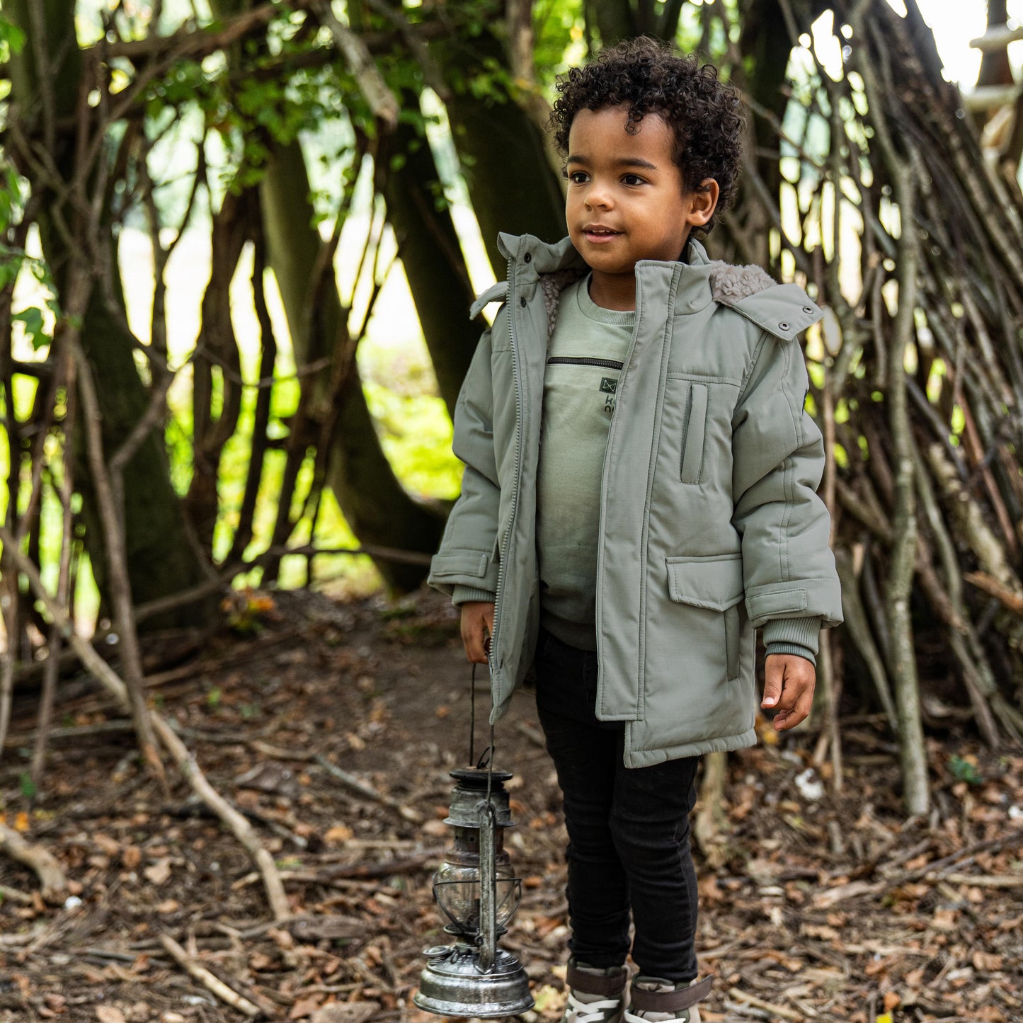 Felpa con Zip Verde da Bimbi Koko Noko Q52814-37