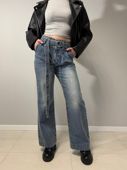 Jeans Palazzo con cintura