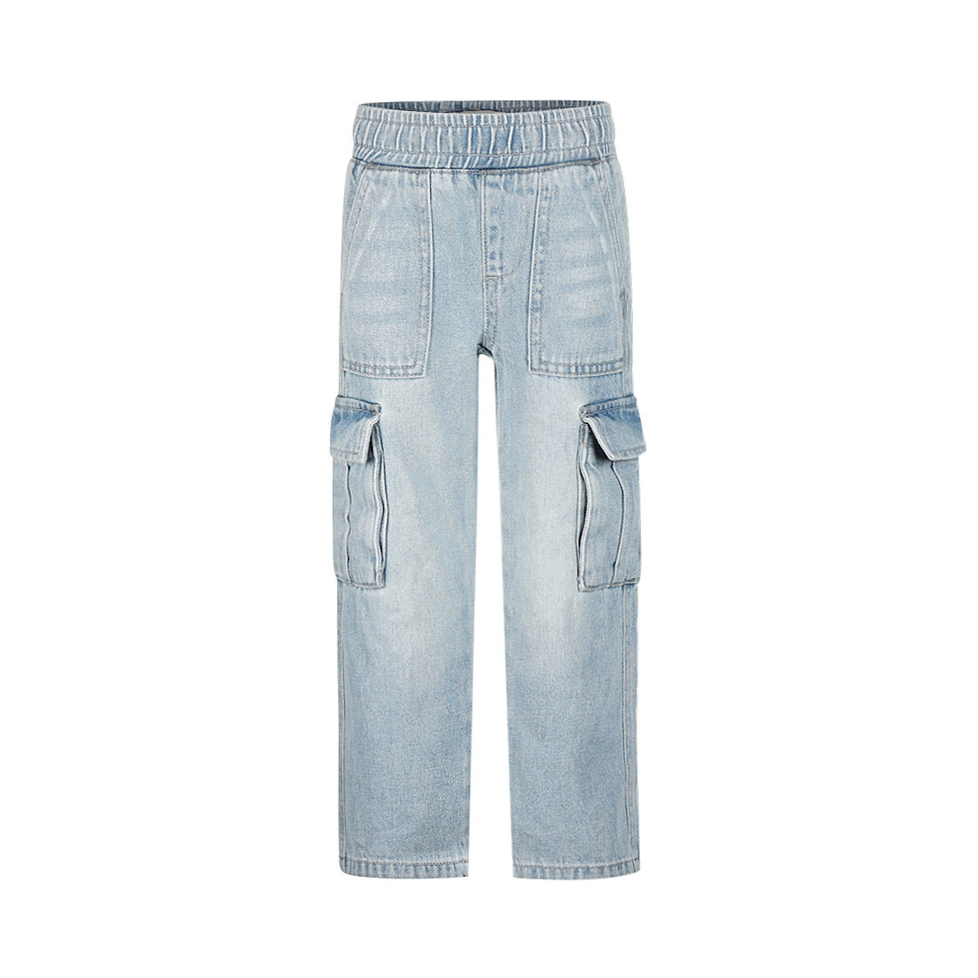 Pantaloni Cargo da Bimba in Denim Chiaro Koko Noko O56917-37