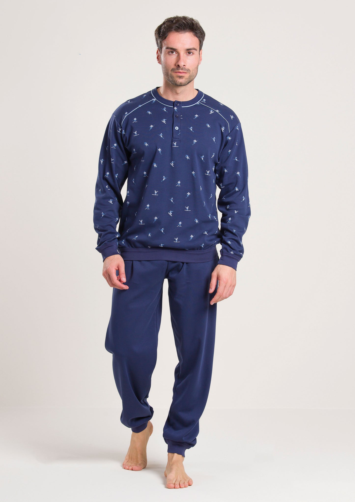 Pigiama da Uomo Caldo Cotone Blu Gary V60010