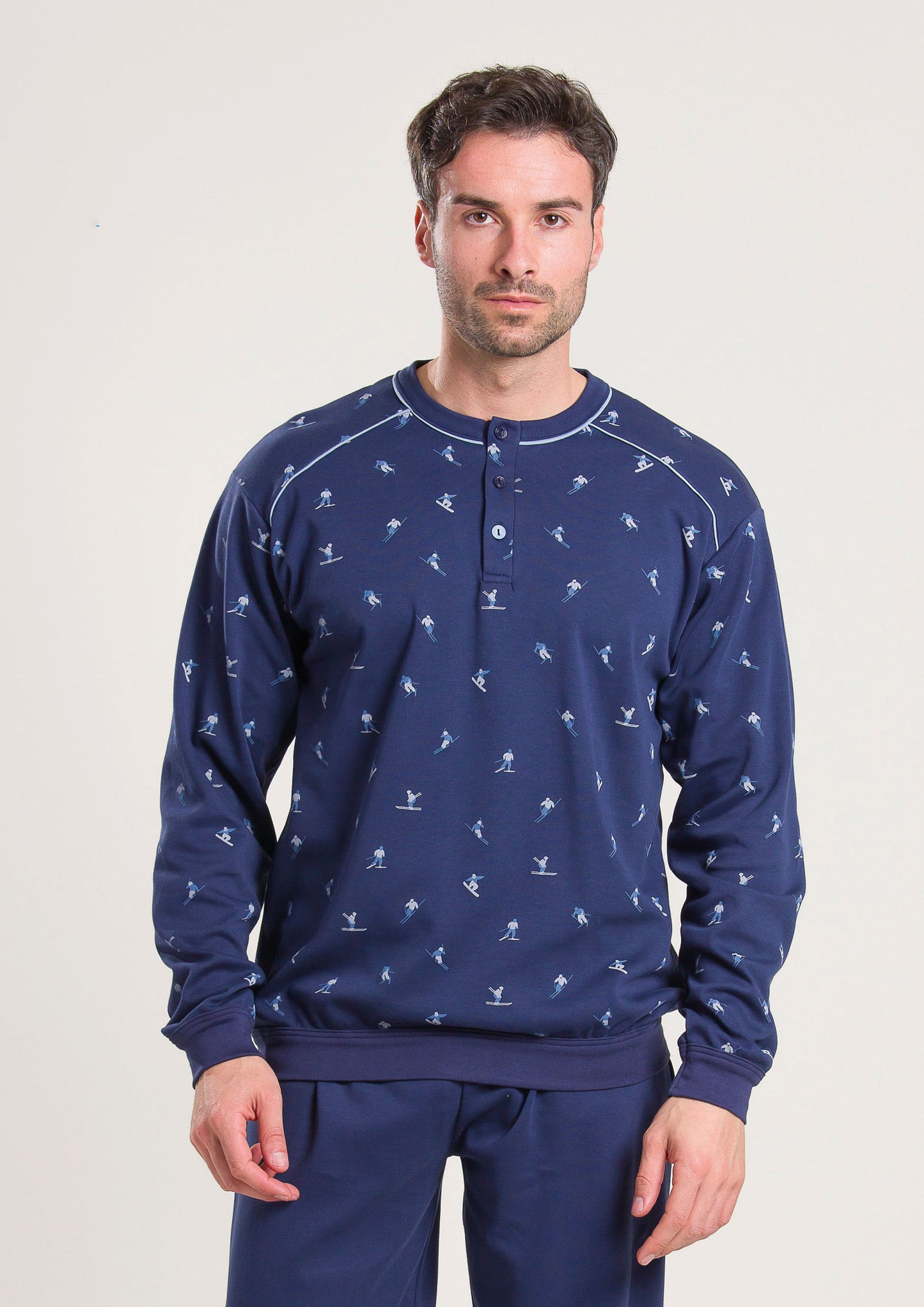 Pigiama da Uomo Caldo Cotone Blu Gary V60010