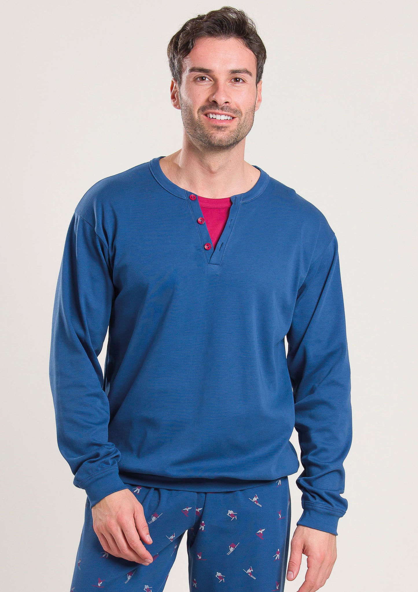 Pigiama Caldo Cotone Blu Gary V60011
