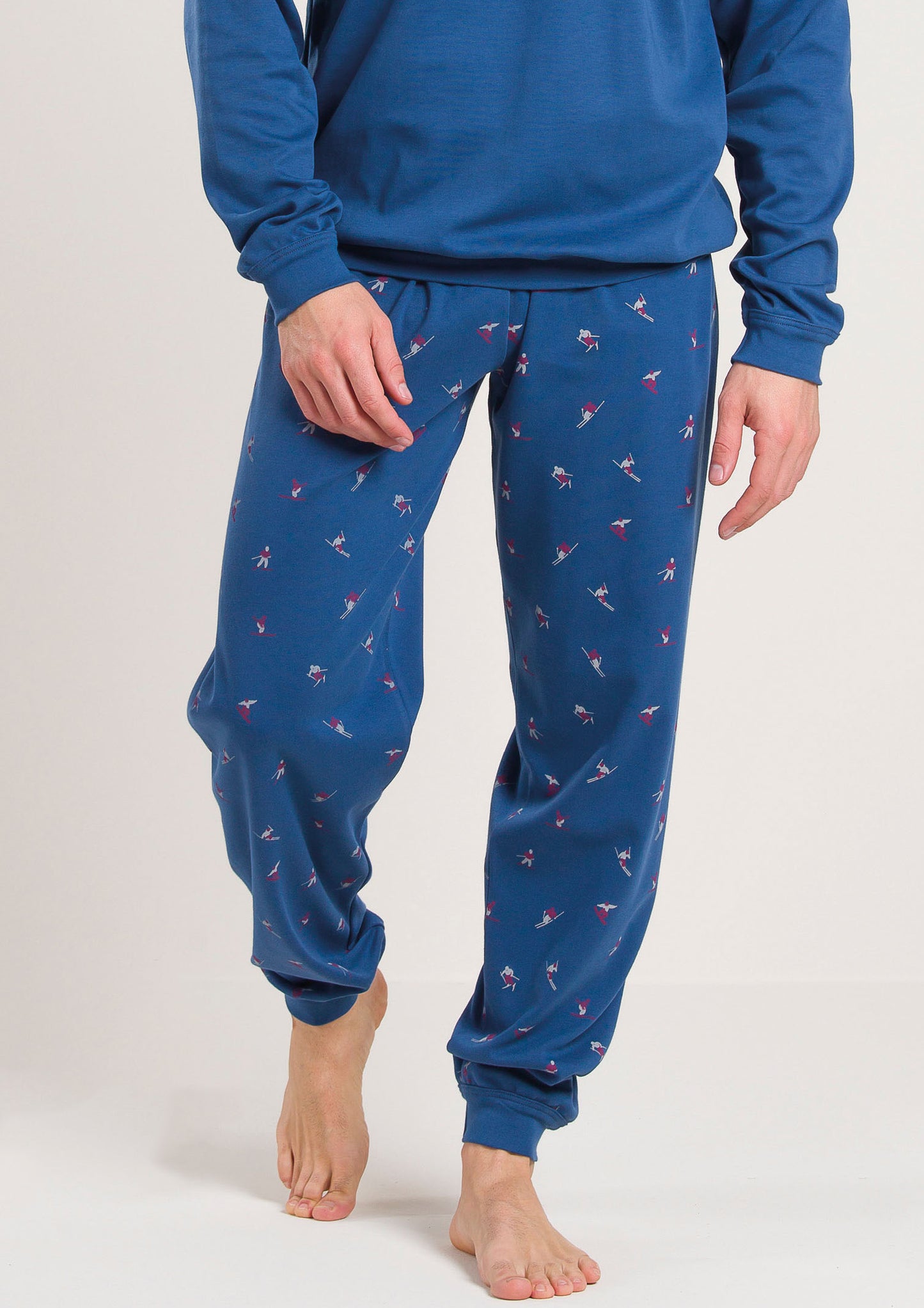 Pigiama Caldo Cotone Blu Gary V60011