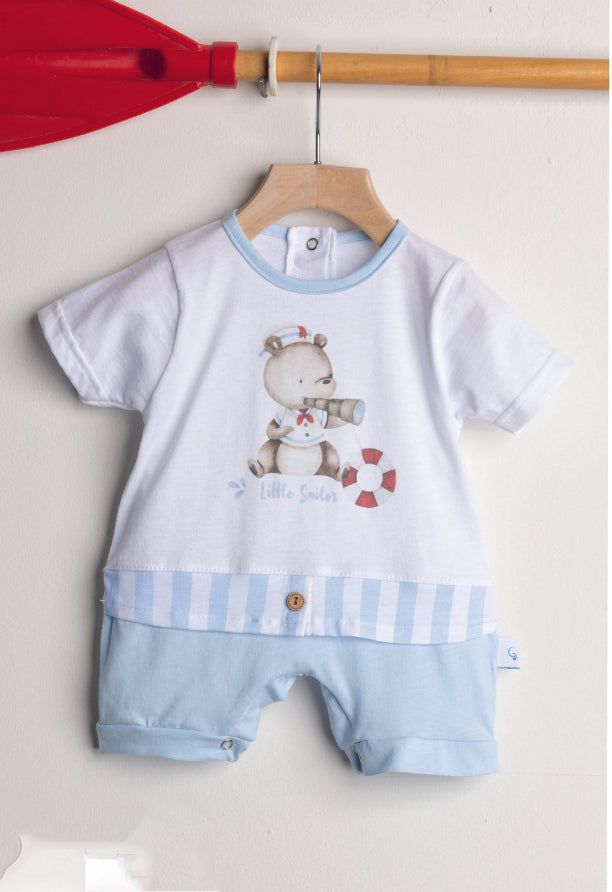 Pagliaccetto Neonato in Jersey Azzurro Gary Z70091