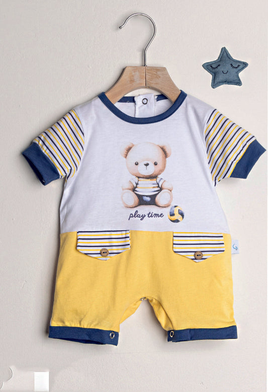 Pagliaccetto Neonato in Jersey Gary Z70101 Giallo