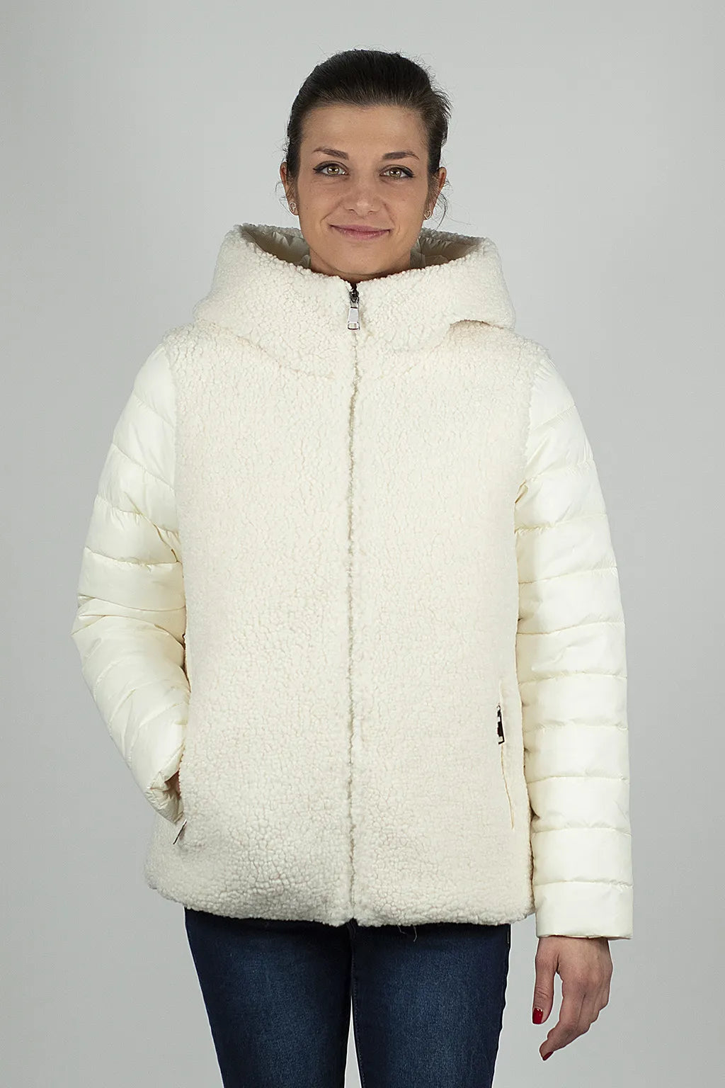 Giacca Imbottita Effetto Teddy Brugi CA5R