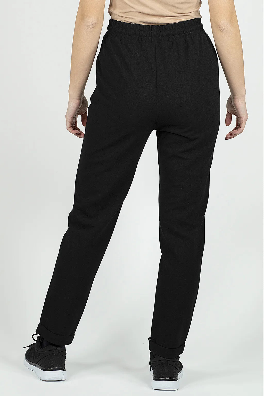 Pantaloni Neri con Elastico in Vita Brugi CM5U