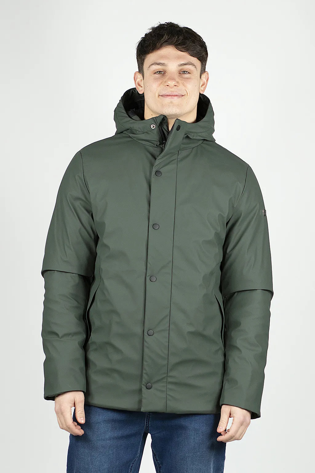 Giacca con Cappuccio Verde Oliva da Uomo Brugi CQ1I