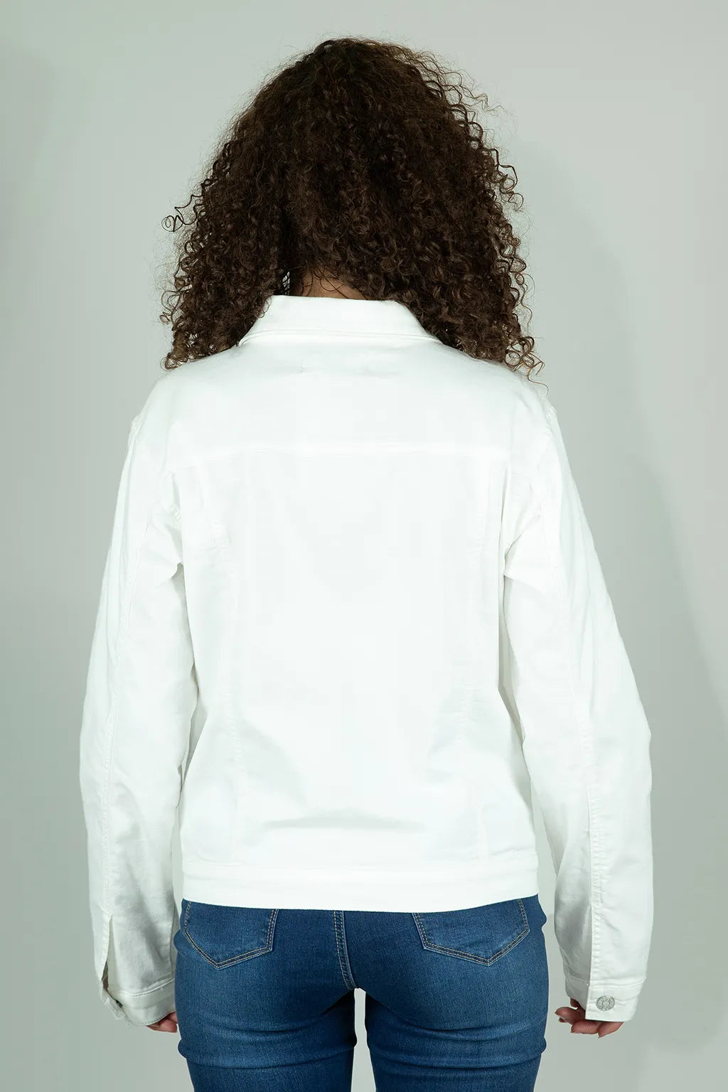 Giacca In Denim Bianco con Bottoni Brugi CU5A
