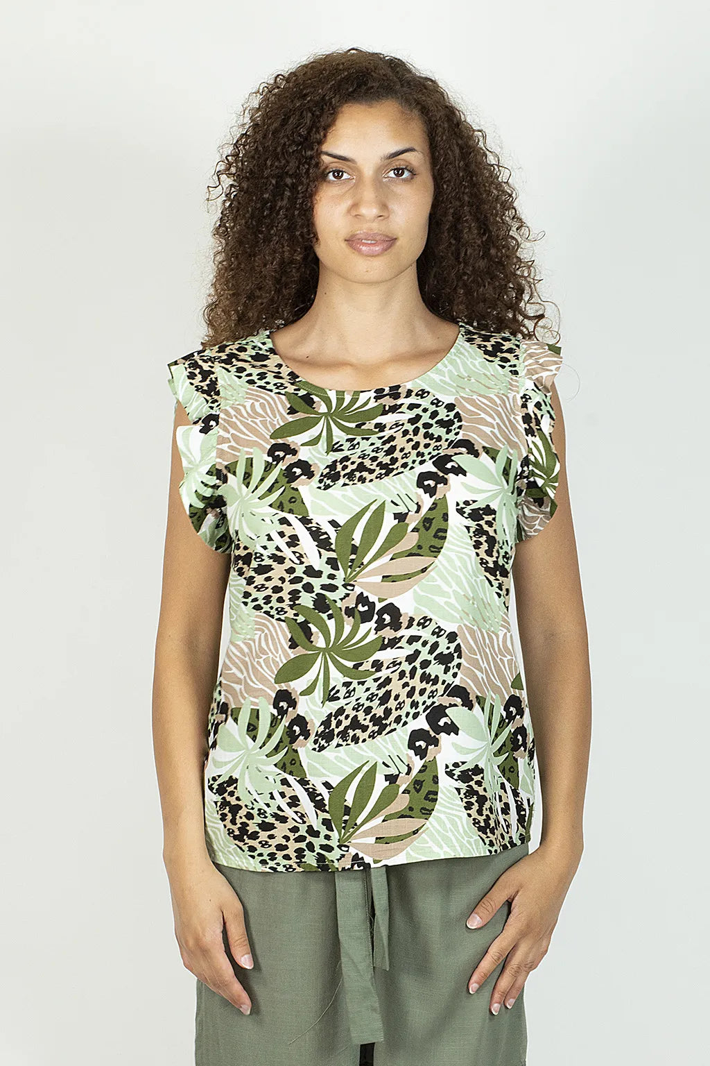 Top con Stampa Tropicale Brugi CX55