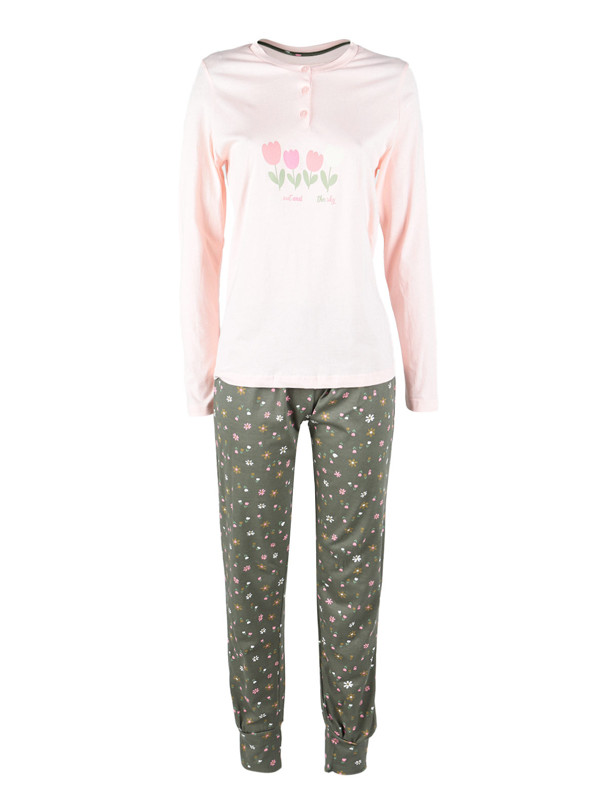 Pigiama Leggero Serafino Infiore Tulips 652385
