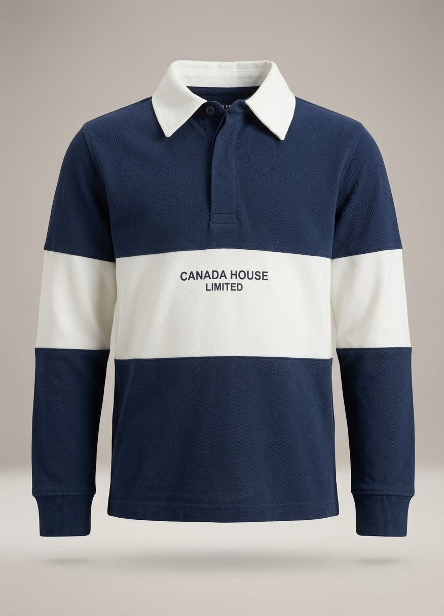 Polo ragazzo in cotone stile rugby da 6 a 12 anni. Cod. 26478061