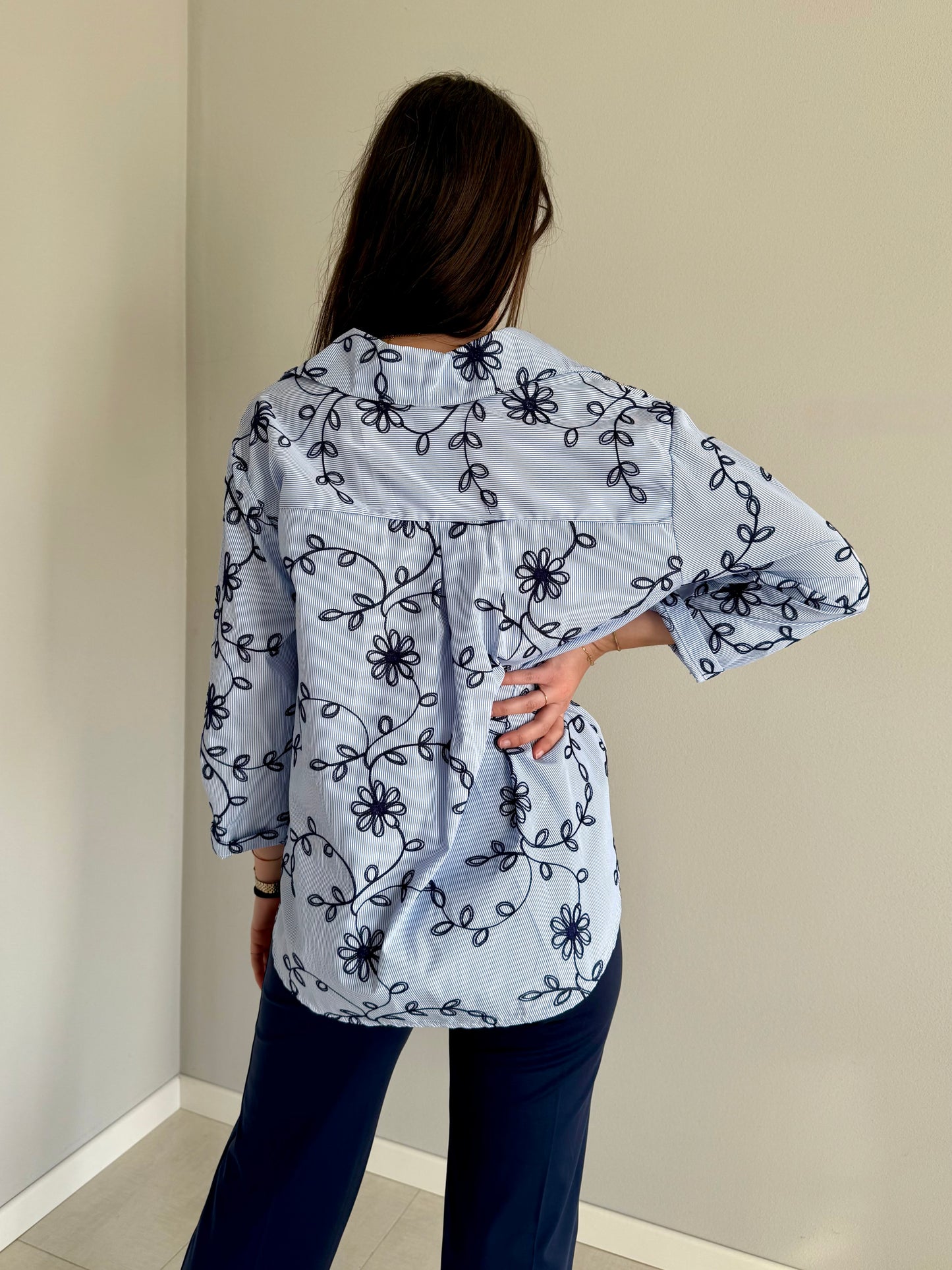 Camicia Ricamata Azzurra