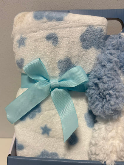 Set Plaid e Peluche Cane Azzurro Bagigi