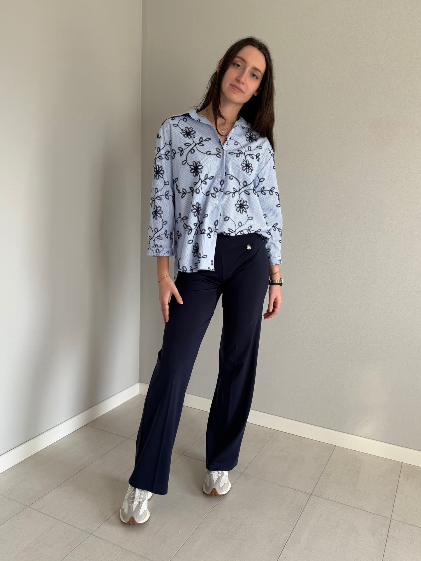 Camicia Ricamata Azzurra