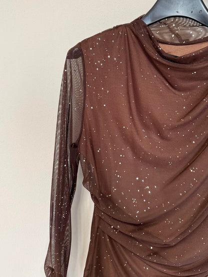 Maglia con Maniche Trasparenti e Paillettes