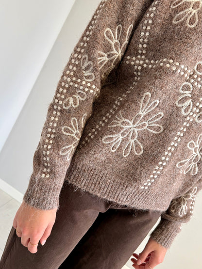 Maglione in Lana Ricamato