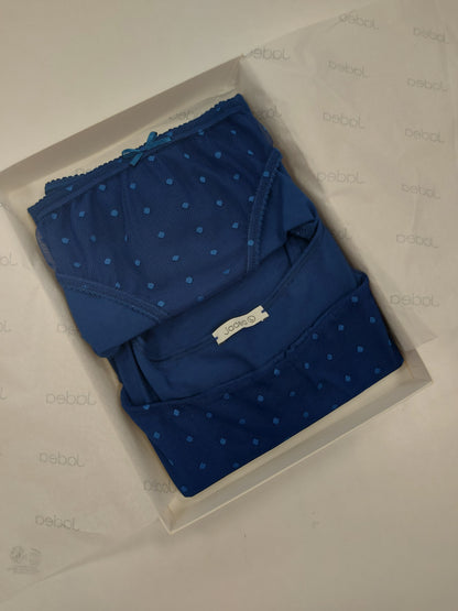 Completo Intimo Blu Canotta più Slip Jadea 4595