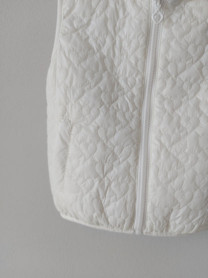 Gilet Imbottito con Cappuccio Bianco