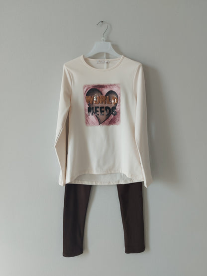 Completo Maglietta e Leggings Felpati