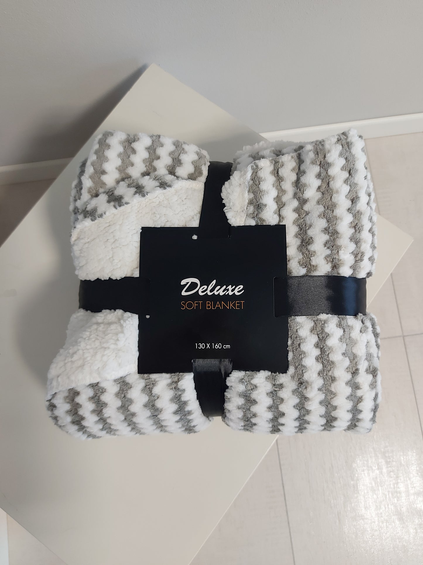 Plaid da Divano 130X160 cm Grigio e Bianco ZA52