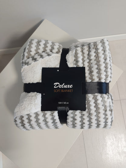 Plaid da Divano 130X160 cm Grigio e Bianco ZA52