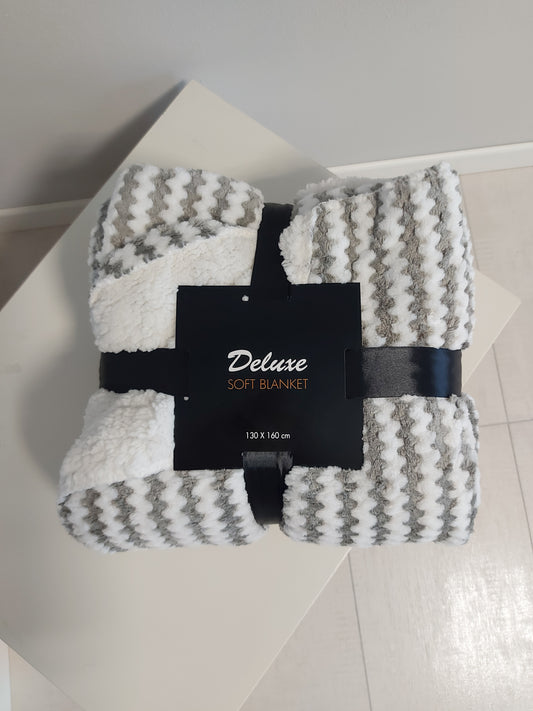 Plaid da Divano 130X160 cm Grigio e Bianco ZA52